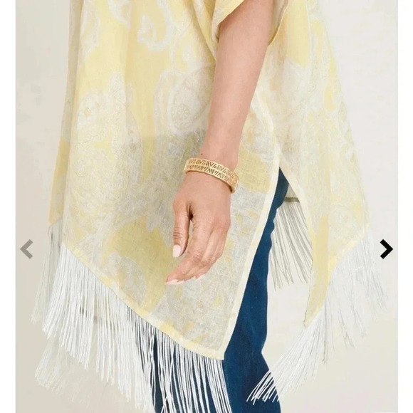 Chicos Linen Paisley Ruana Wrap - Picture 3 of 6